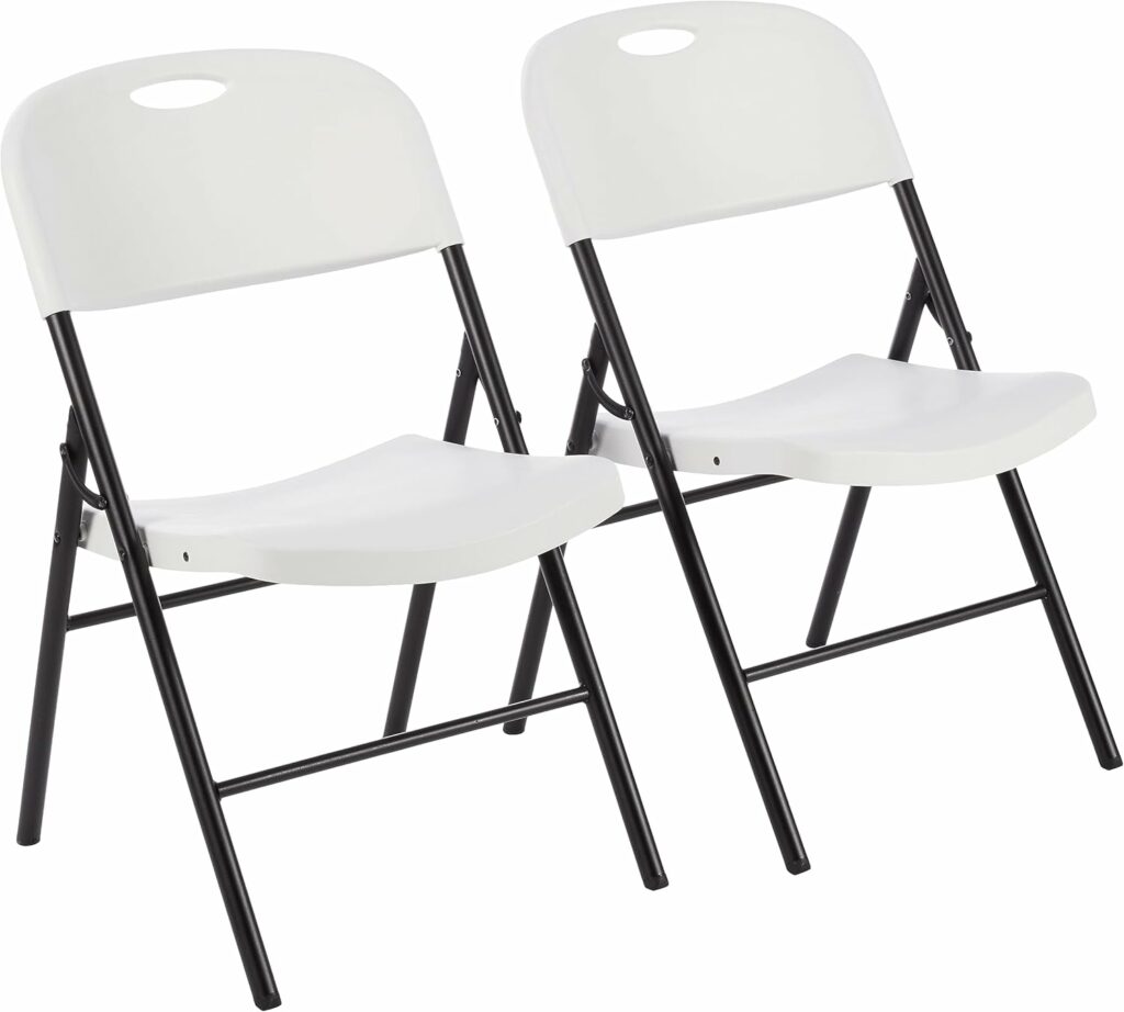 Amazon Basics Lot de 2 chaises pliantes de salle à manger en plastique