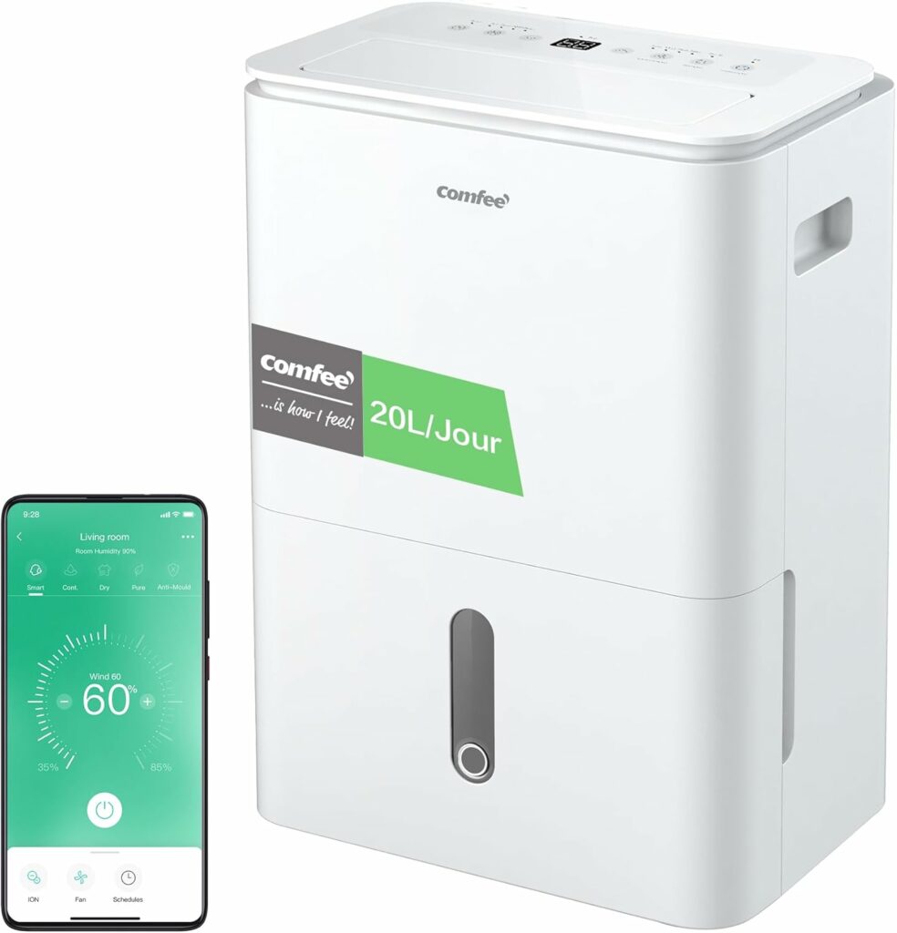 COMFEE' Déshumidificateur 2-EN-1 Purification d'air avec ioniseur