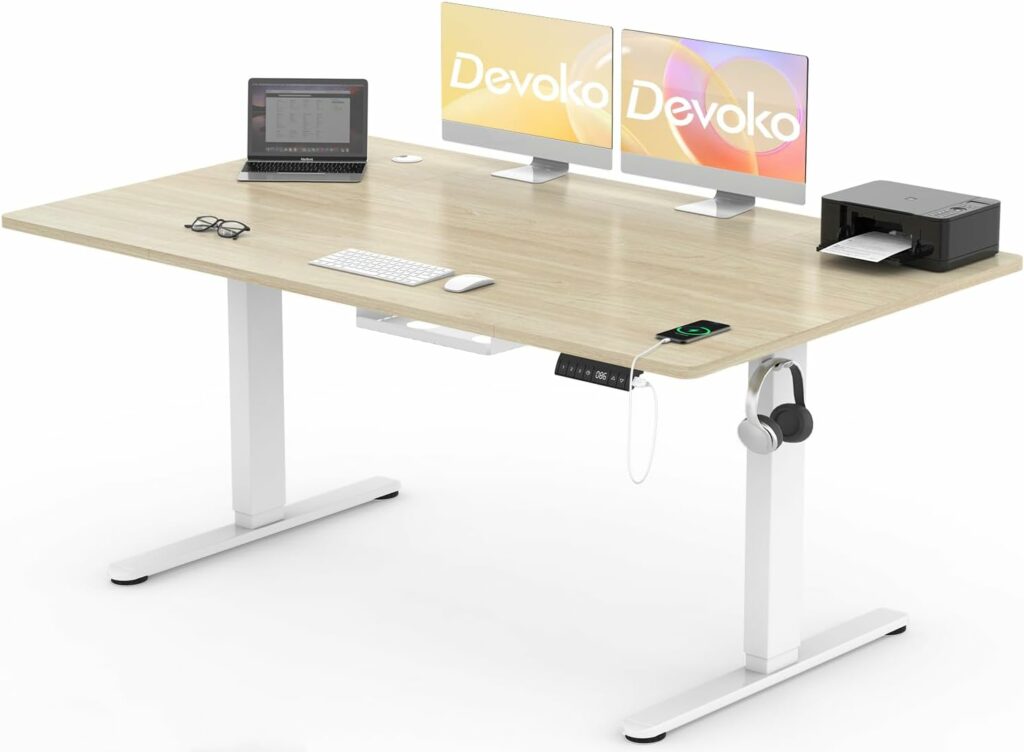 Devoko Bureau électrique hauteur réglable 160×80 cm