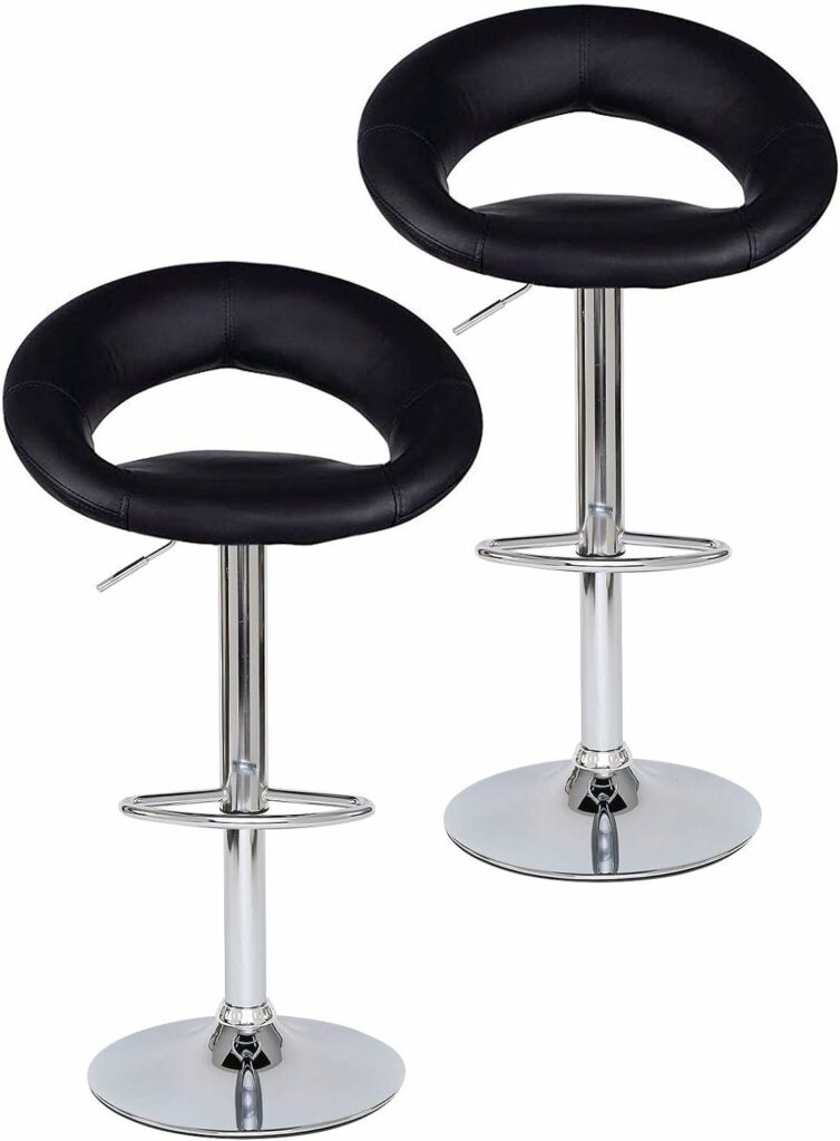 Dibea Tabouret de bar rotatif 360 degrés similicuir