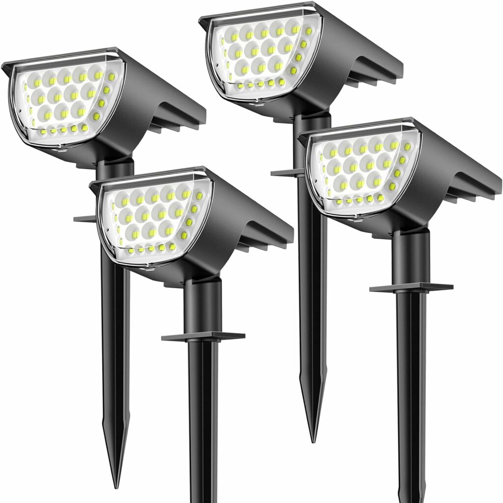 Topabol Lampe Puissante 37LED 4Pack Spot Solaire Exterieur IP65 Imperméable