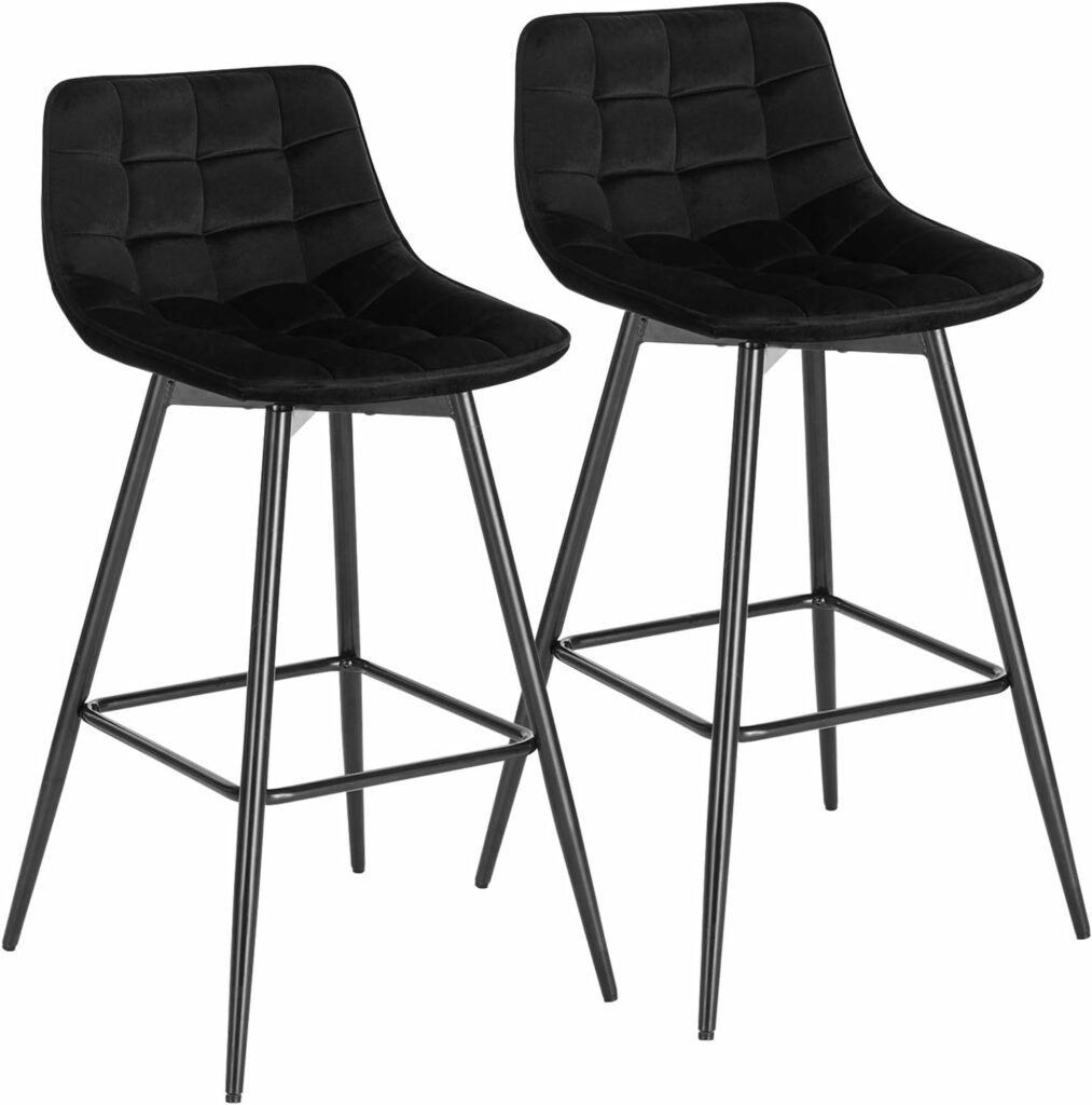 WOLTU BH143sz-2 Tabouret de bar design siège en velours