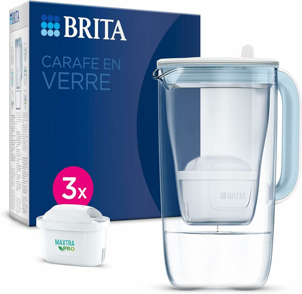 BRITA Carafe filtrante verre bleue MAXTRA PRO