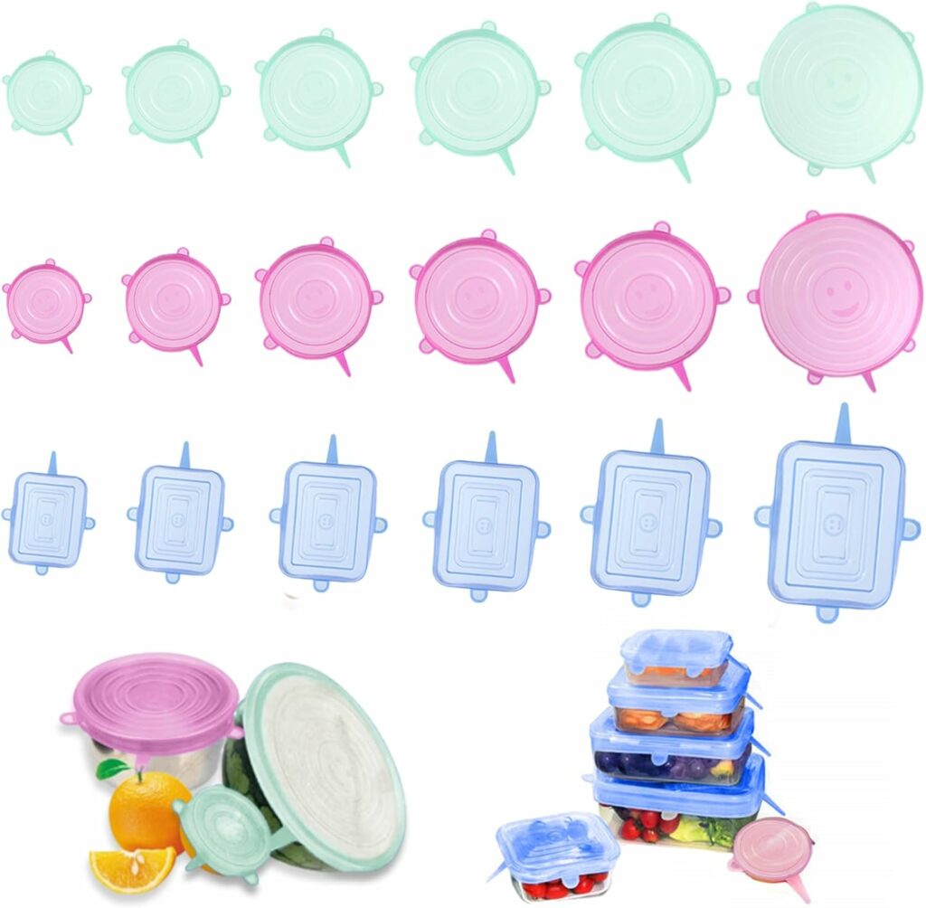 Exin Dechen Lot de 18 couvercles en silicone