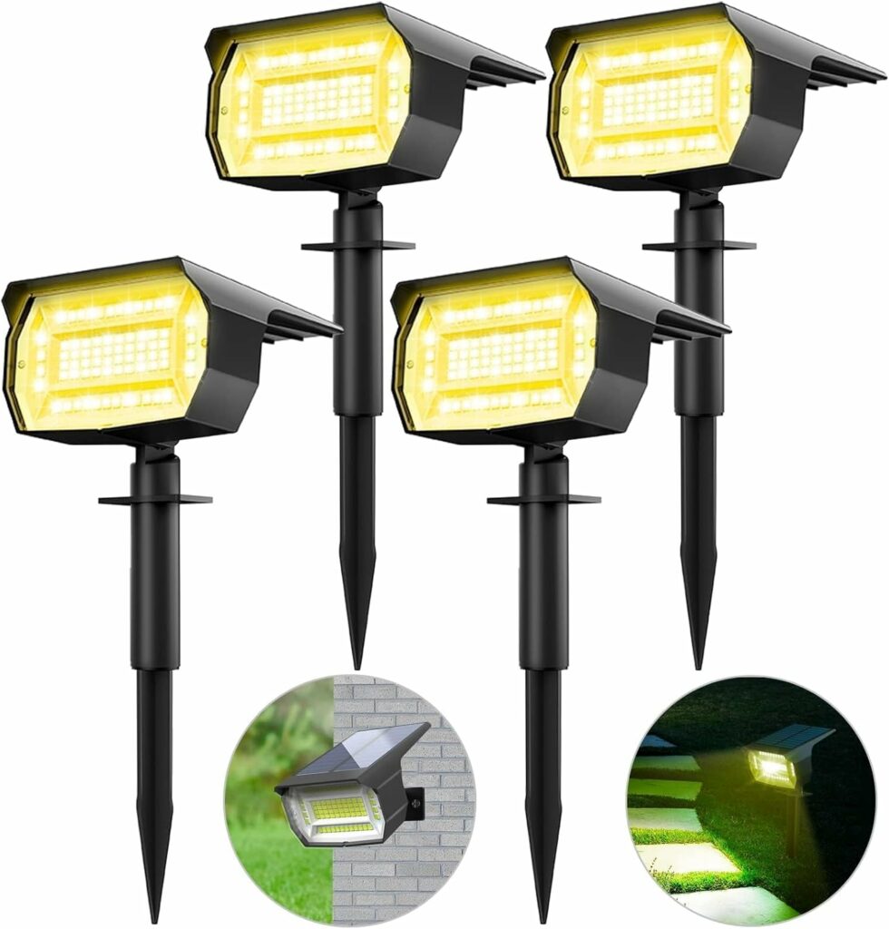 Lotmos Spot solaire extérieur 72 LED IP65 - Lot de 4