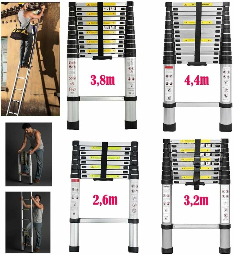 Lucn marchepied escamotable échelle télescopique 3,2m