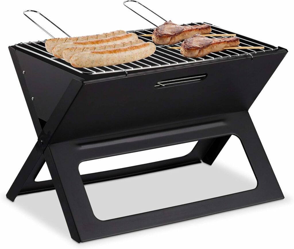 Relaxdays Barbecue pliable avec charbon et foyer