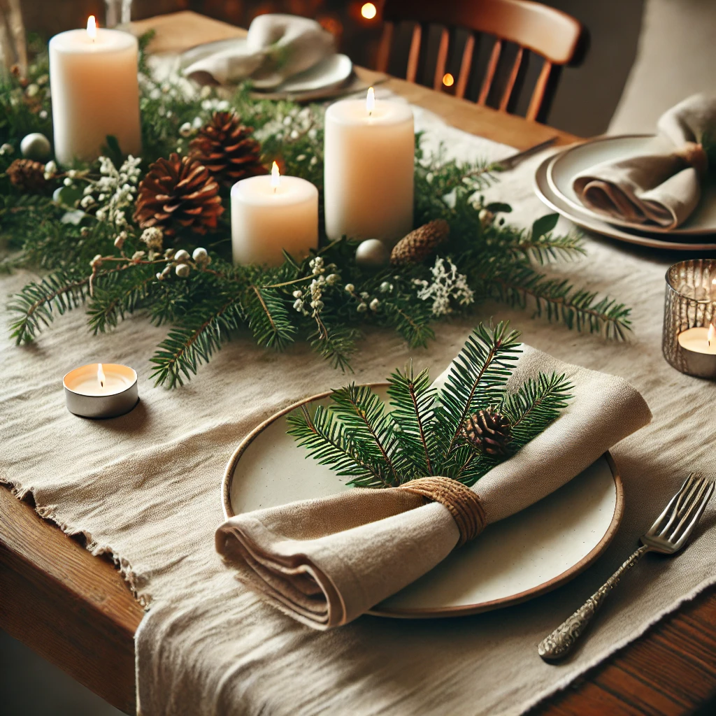 Table de Noël épurée et élégante