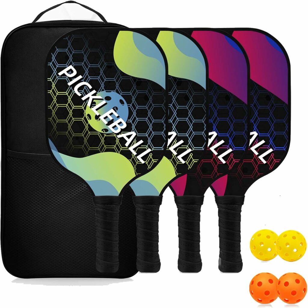 Topfinder Ensemble de raquette de Pickleball en fibre de verre