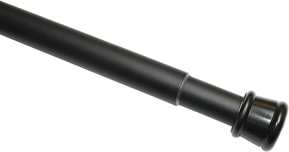 GARDINIA Tringle à Rideau sans Perçage Ø 23-26 mm Noir-Mat 60-100, Steel, 60-100 cm
