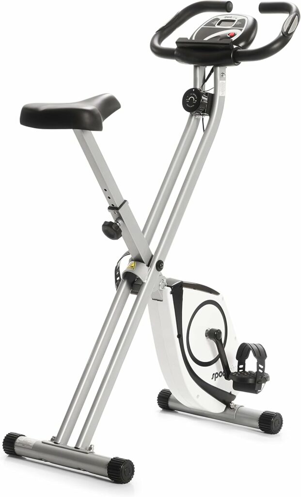 SportPlus Vélo d'exercice pliant, vélo d'exercice pliant avec dossier, mesure de la fréquence cardiaque, programmes d'entraînement, silencieux et sans entretien