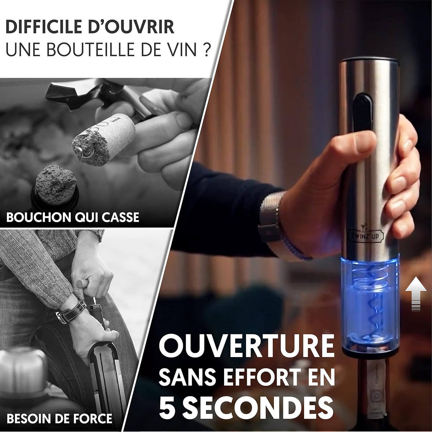 Top 3 meilleurs tire-bouchons ouvre bouteilles électriques pour amateurs de vin - Comparatif, avis, test, prix et guide d'achat