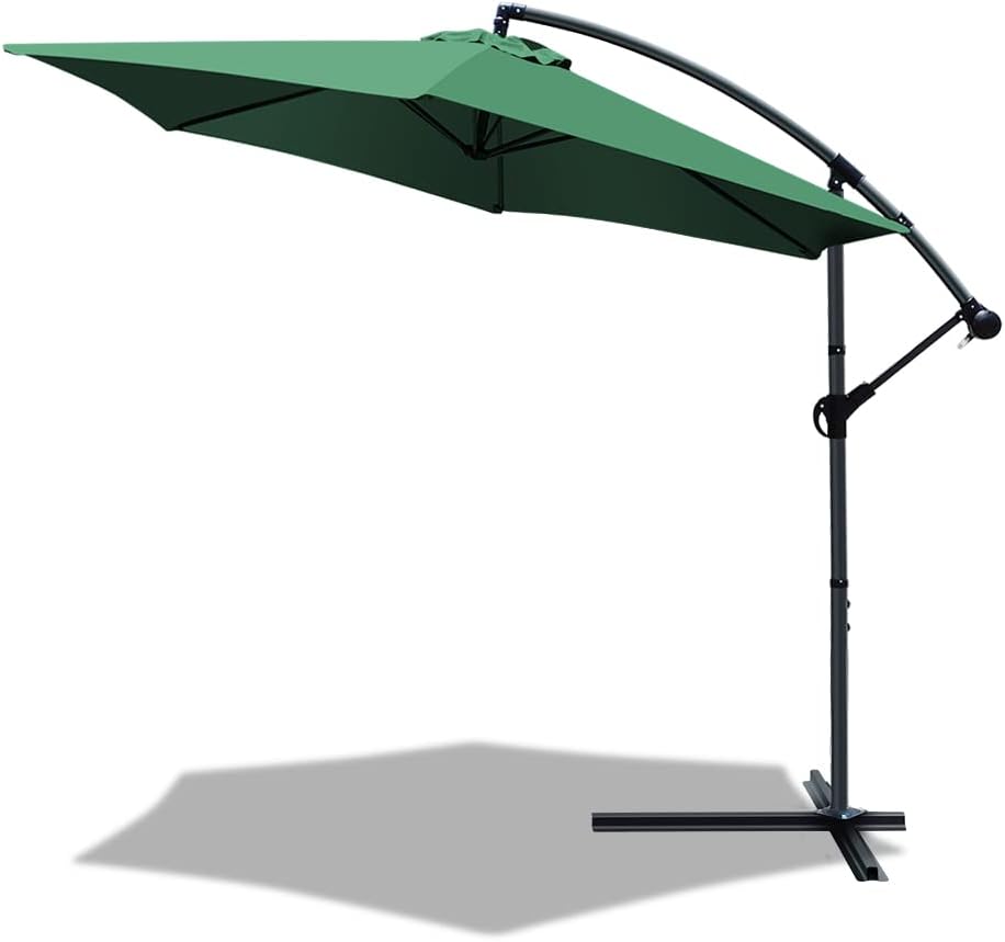 vounot Parasol déporté hexagonale 3M avec Manivelle Anti-Retour Parasol déporté inclinable Toile avec protection UV Hauteur 235cm