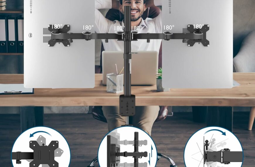 Double écran 27″ sans contraintes - mon bras articulé VESA silencieux et réglable